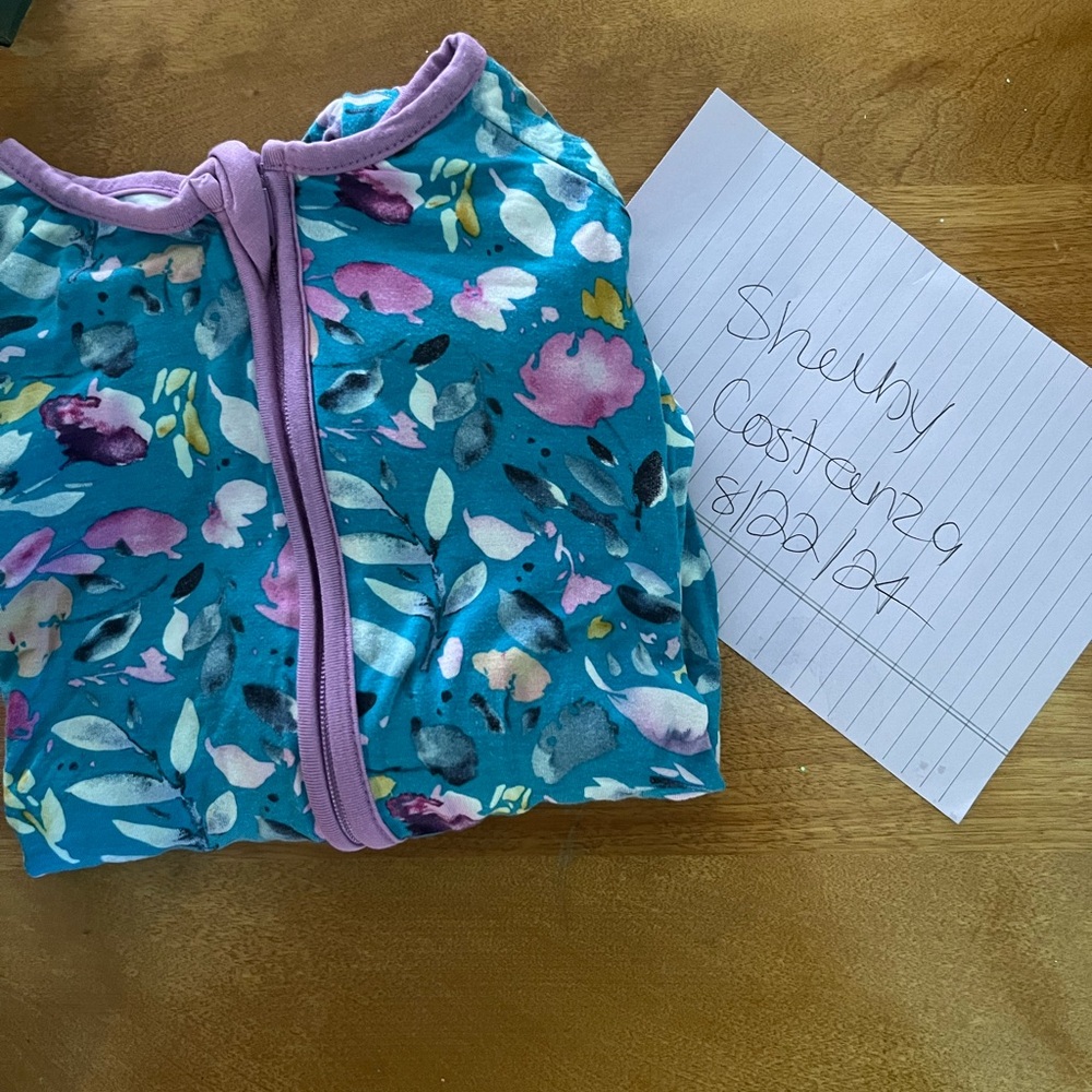 Little sleepies jade floral zippy